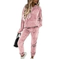 thumbnail image 2 of UKAP Ensemble de Jogging pour Femmes Manches Longues Survêtements à Cordon Deux Pièces Tenue Décontractée de Course Rose 2TG, 2 of 9