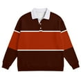thumbnail image 5 of Cozyvia Men's Long Sleeve Color Block Polo Shirts, Waffle Henley Shirts with Collar, Oversized Casual Button Up Shirt Golf Polo Shirts - Coffee M, 5 of 5