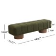 thumbnail image 3 of Deiokin 64" Upholstered Dining Bench, No-Assembly Boucle Fabric Bench with Wood Legs, 300lb Capacity, 3 of 8