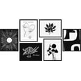 thumbnail image 3 of PixonSign Framed Canvas Print Wall Art Set - Black & White Picasso Flower & Humanities Patten - Set of 6 Abstract Geometric Minimalism Poster Cultural Art Wall Décor - 12"x16"x6 Black, 3 of 5