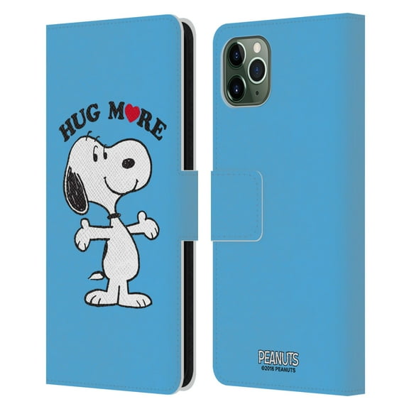 Head Case Designs Officially Licensed Peanuts Snoopy Hug More Leather Book Wallet Case Cover Compatible with Apple iPhone 11 Pro Max