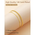 thumbnail image 6 of FindChic 2pcs Ankle Bracelets for Women, Gold Plated Anklet Sets Waterproof Herringbone Chain Cuban Link Summer Foot Jewelry Christmas Birthday Gifts for Her/Mom/Wife, 6 of 7