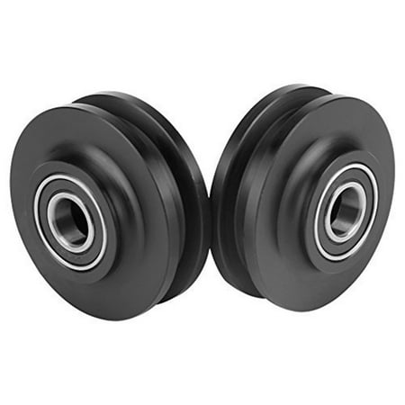Closet Sliding Doors Hardware 1 Pair Home Use Sliding Barn Door Wheel Closet Hardware Roller Cabinet Window Pulley Black ()
