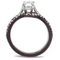 thumbnail image 3 of Women's Stainless Steel Two-Tone Engagement Ring with AAA Grade Cubic Zirconia - Size 9, 3 of 5