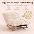 thumbnail image 5 of OMNIBERG 57"‌ Oversized Chaise Rocking Lounge Chair with Solid Wood Base, Plush Corduroy Beanbag Rocking Sofa Chair, Cozy Cloud Accent Chair Lounger for Bedroom Living Room, Beige, 5 of 8