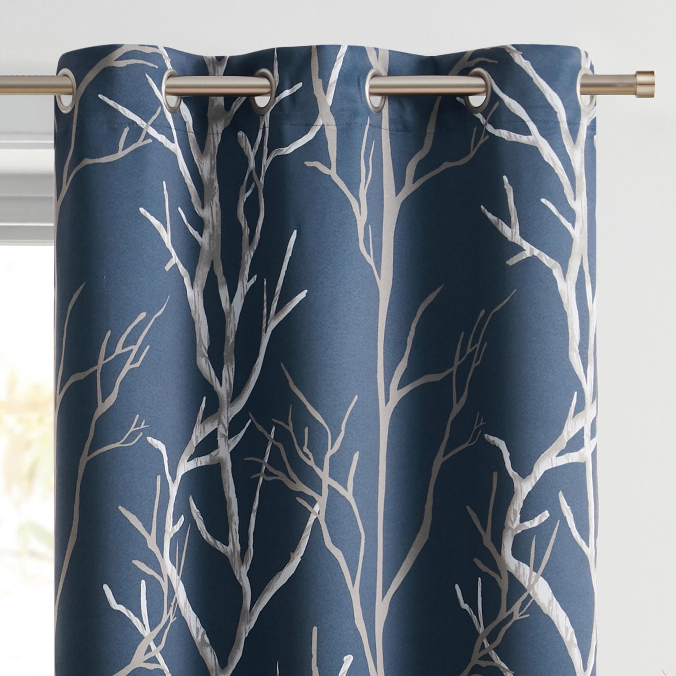 VCNY Home Kingdom Blue Branch Grommet Blackout Curtain, 40" x 95"