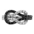 thumbnail image 5 of Versil Sterling Silver Rhodium-plated Black and Clear Cubic Zirconia Love Knot Ring by  7, 5 of 5