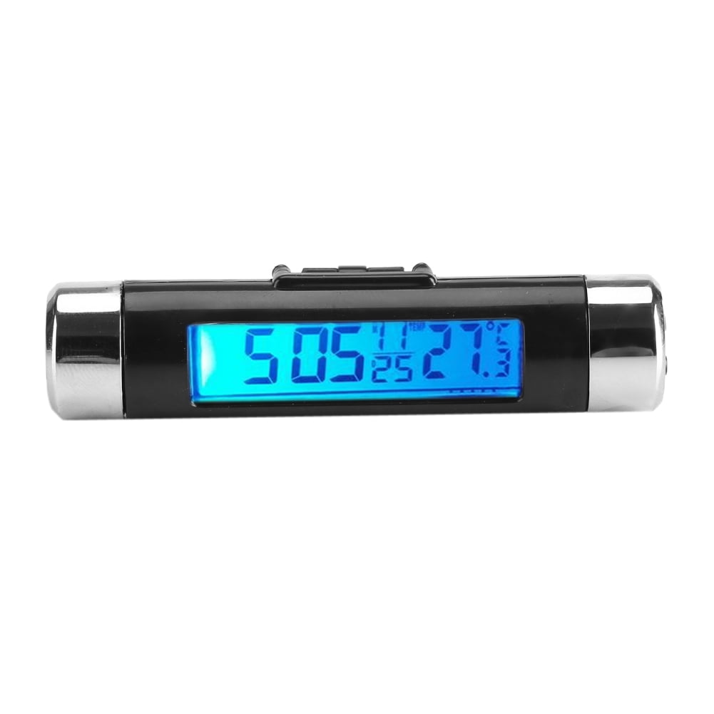 MonkeyJack In-Car Digital Compass LCD Display with Blue LED Backlight Temperature Time Date Display Powered by Lighter Socket Plug 