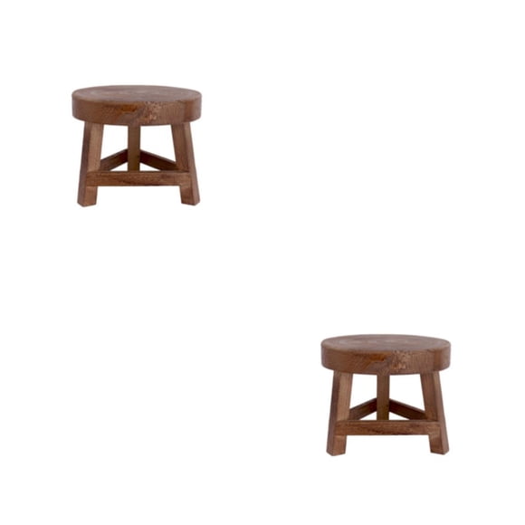 Kenally Taburetes bajos de maciza, silla con soporte para plantas de forma redonda, de té, cambio de zapatos, taburete, Como se muestra 2piezas