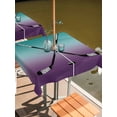 thumbnail image 2 of Square Outdoor Tablecloth with Umbrella Hole Hockey Sports Outside Table Cloth Waterproof Patio Table Cover Turquoise Aqua Purple Gradient Colored Zipper Tablecloths for Picnic Camping 60x60 Inch, 2 of 8