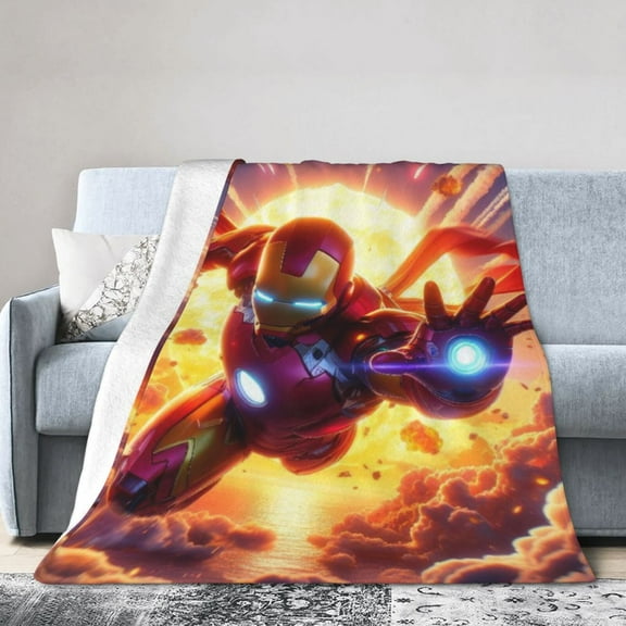 Iron Man Throw Blanket Kids Plush Blanket Ultra-Soft Micro Flannel Fleece Blanket for Bedding Sofa Travel 30"x40"