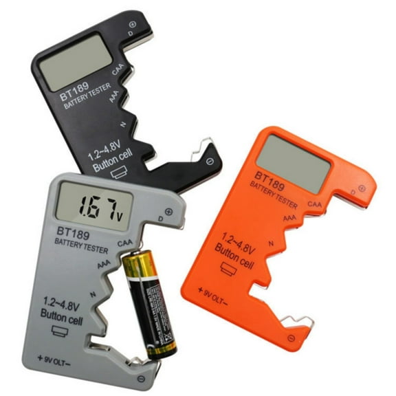 Universal Battery Tester with LCD Display, Multi Purpose Digital Battery Capacity Level Detector Voltage Checker Tool for D, C, AA, AAA, 9V Batteries,1.55V Button Cell
