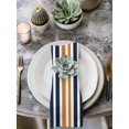 thumbnail image 2 of Orange Navy Blue Striped Cloth Napkins Set of 4 Reusable Dinner Napkins, Modern Minimalist Ombre Lines Cocktail Napkin Washable Table Napkins for Wedding/Holiday Party/Baby Shower 20"x20", 2 of 7