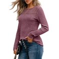 thumbnail image 1 of Camisa de Larga con Encaje para Mujer, Top de Otoño, Moda Elegante, Informal, Tipo Túnica, Suéter, Ropa de . Púrpura L, 1 of 8