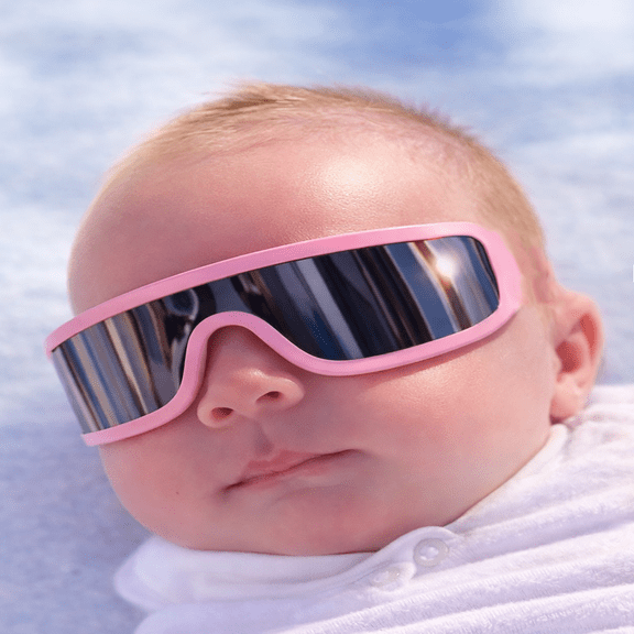 Sunzeez Baby Sunglasses for Infants – 100% UVA UVB Protection, Flexible Wraparound Newborn Sunglasses, Soft No Hard Frames – Pink