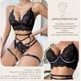 thumbnail image 2 of Conjunto De Lencería De Encaje Para Mujer Modelo Negro Talla S, 2 of 4