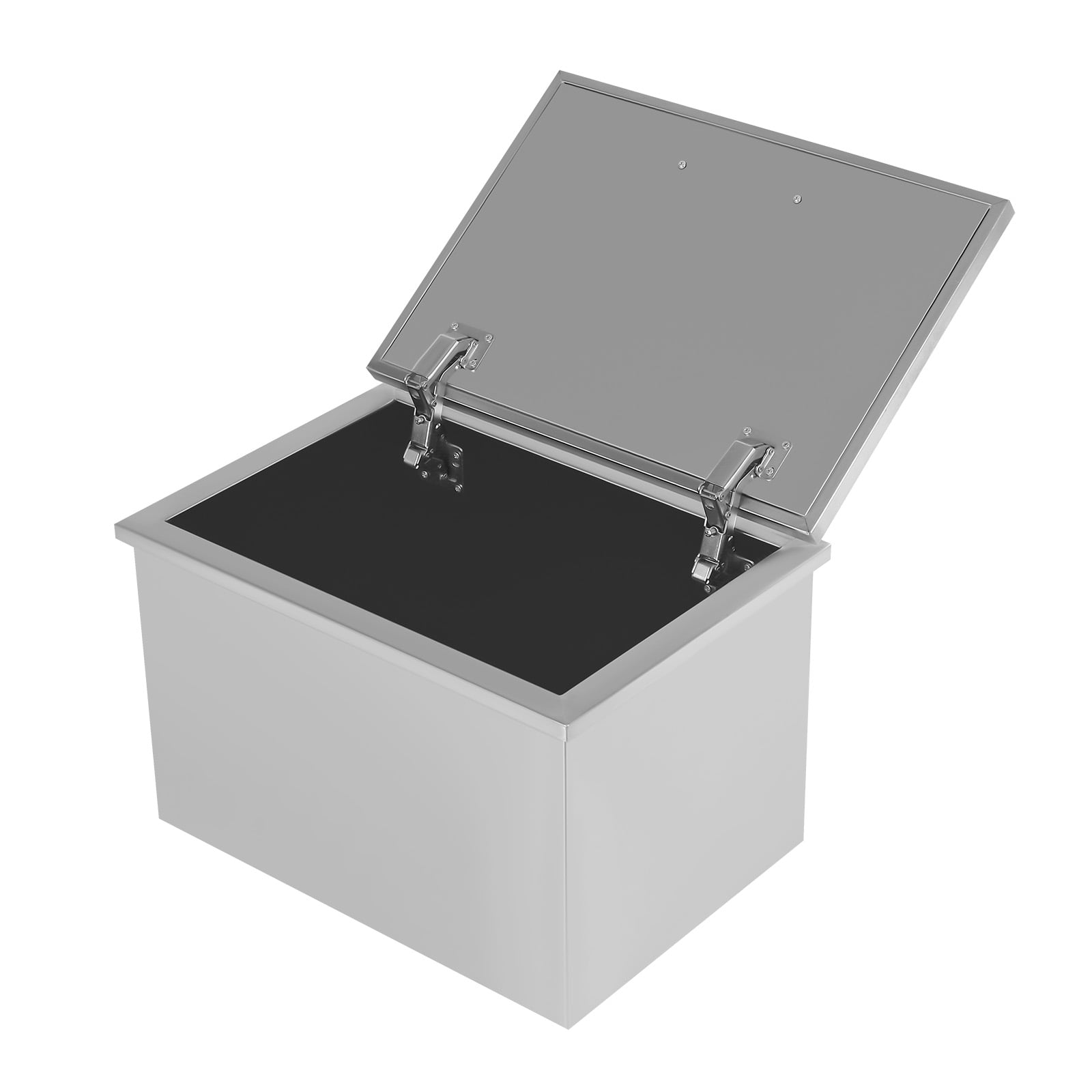 Drop in Ice Chest, Drop in Cooler Stainless Steel with Hinged Cover Bar Ice Bin DrainPipe and