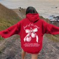 thumbnail image 2 of Puliio Womens Hoodies Letter Bowknot Print Long Sleeved Hooded Sweartshirts With Pockets Loose Casual Comfortable Outdoor Basic Pullover Outdoor Capped Tops, 2 of 5
