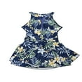 thumbnail image 4 of Robe de Bain une Pièce Modeste pour Femme, Col Licou, Imprimé Floral Feuilles Léopard, Dos Ouvert, Froncée, 4 of 6