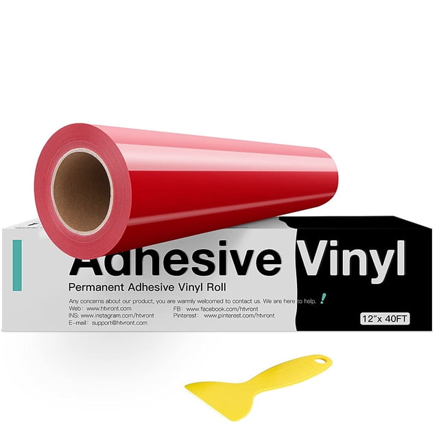 Vinilo permanente HTVRONT rojo de 12 x 40 pies para máquina de corte