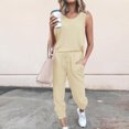 thumbnail image 2 of Samickarr Jumpsuits For Women Summmer Dressy Wedding Women Loose Two-piece Sets Solid Sleeveless Tops Vest Casual Pants Sweatsuit, 2 of 5