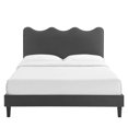 thumbnail image 6 of Modway Current Performance Velvet Full Platform Bed in Charcaol, 6 of 10