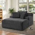 thumbnail image 6 of Muumblus Oversized Chaise Lounge Chair, No Assembly Required, Cozy Corduroy Sofa Bed for Living Room, Dark Gray, 6 of 12
