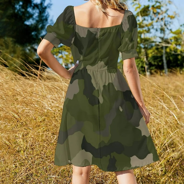 camo evening dress Jovani 39420 - Floral Camo Print Long Dress 12 / Multi