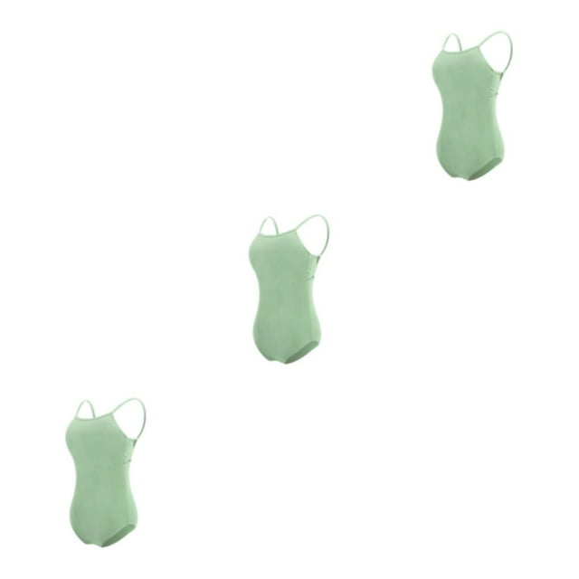 Sonducket Traje de baile Leotardo de ballet Traje de baile Mano de obra Forma del cuerpo Transpirable Entrepierna cerrada Ropa de gimnasia Verde Type1 NO1