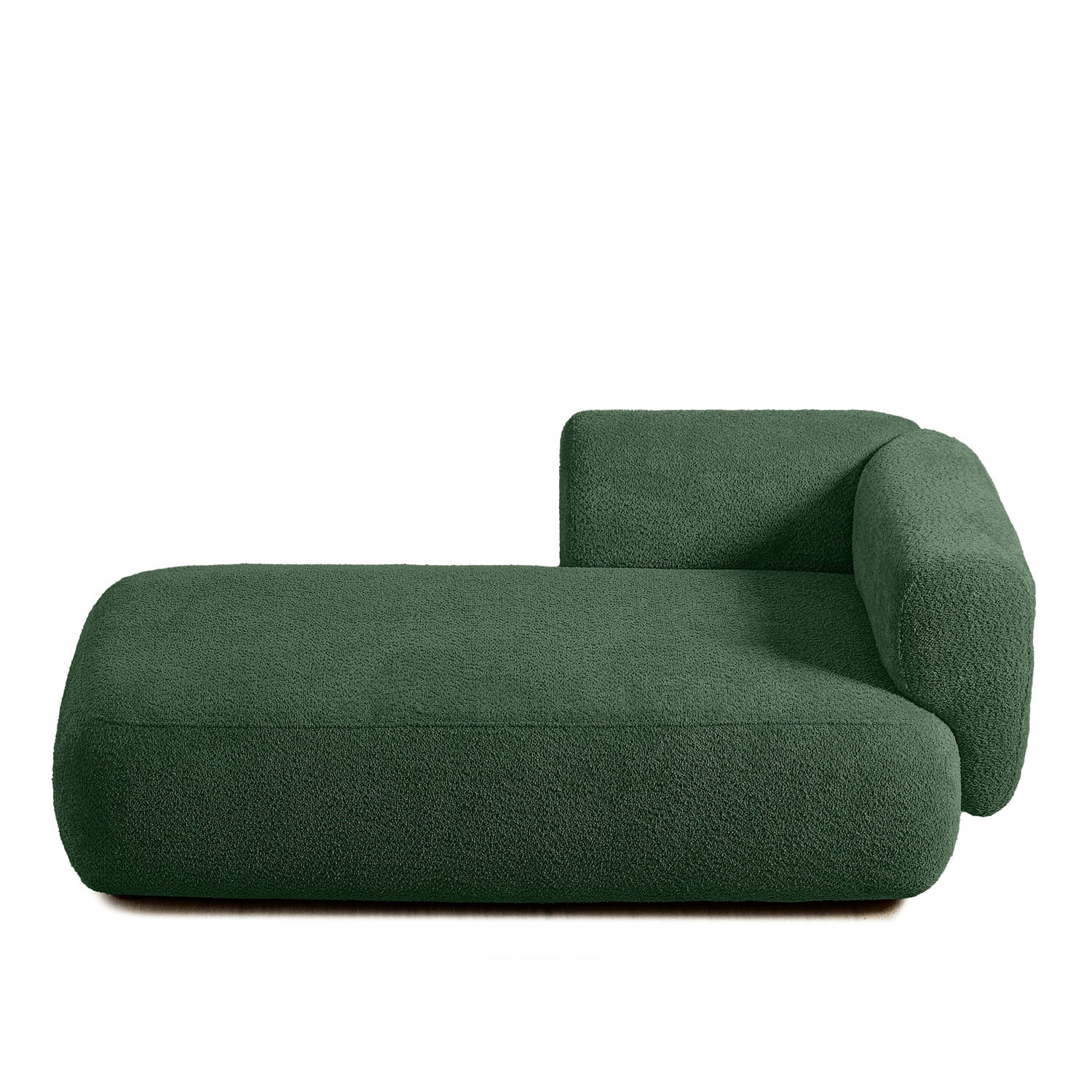 Hommoo 64" Boucle Upholstered Chaise Lounge Chair, Modern Tufted Leisure Sofa Chaise Sofa for Living Room, with Right Arm, Green