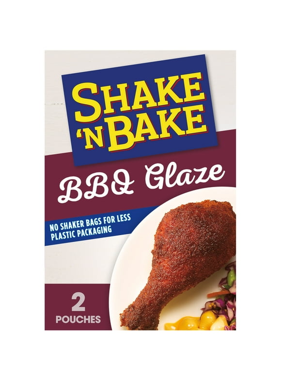 Shake 'N Bake BBQ Glaze Seasoned Coating Mix, 6 oz Box, 2 ct Packets