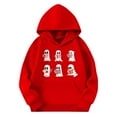 thumbnail image 4 of Bnwani Kids Pullover Sweatshirts Long Sleeve Fleece Casual Oversized Cute Solid Pocket Red Size 5t, 4 of 4
