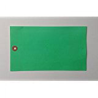 Pallet Labeling Tags, Green, Blank with Hole and Adhesive Backing, 5-1/4" x 9" - Pack of 100 Tags