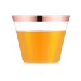 thumbnail image 6 of Laegsmetg 100 Gold Plastic Cups 9 Oz Clear Plastic Cups Old Fashioned Tumblers Gold Rimmed Cups Fancy Disposable Wedding Cups Elegant Party Cups with Gold Rim, 6 of 8