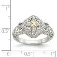 thumbnail image 4 of 925 Sterling Silver With Real 14kt Diamond Ring Size: 7; for Adults and Teens; for Women and Men, 4 of 6