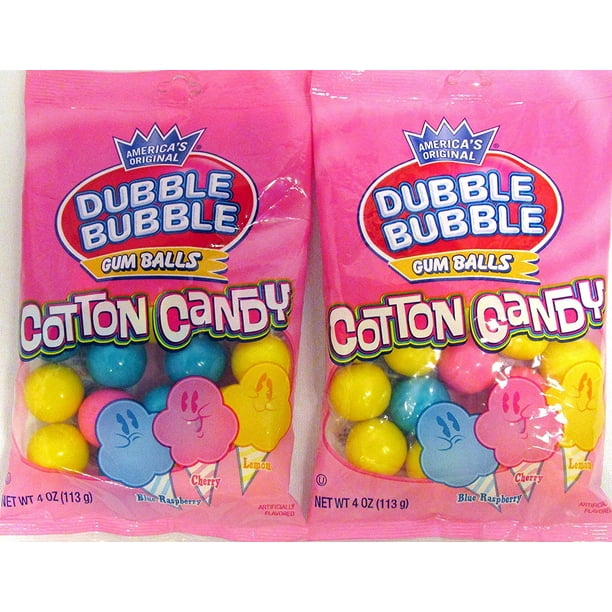 Americas Original Dubble Cotton Candy Bubble Gum Balls, 4oz. (2 Pack