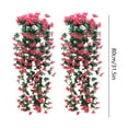 thumbnail image 3 of 2-Pack Artificial Lily Rattan Flower Wall Hanging Basket - Silk & Plastic Indoor/Outdoor Wedding Decor in Hot Pink, White, Red, Purple, 3 of 6