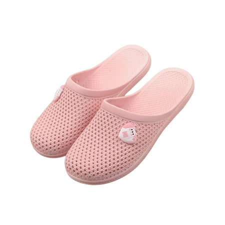 

Eloshman Womens Sandals Summer Bath Slipper Slip On Clogs Pool Non-slip Beach Slide Sandal Quick Dry Slides Light Pink 6