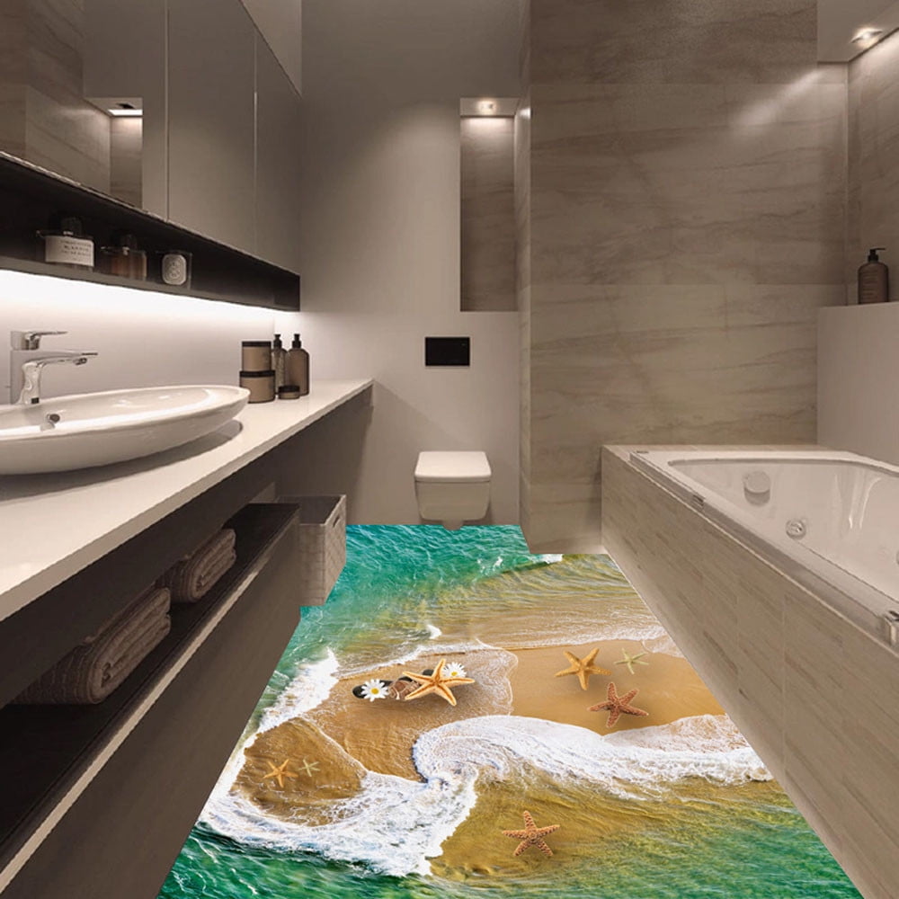 Details about   3D Floor/Wall Sticker Ocean and Sky Mural Decals Vinyl Art Living Room Decor 