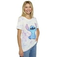 thumbnail image 6 of Women's Disney Stitch T-Shirt Pastel Tie Dye Short Sleeve White (Size Large), 6 of 9