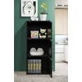 thumbnail image 5 of Hodedah 3-Shelf, 3-Door Multi-Purpose Bookcase Cabinet, Black, 5 of 5