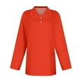 thumbnail image 4 of Orange Women's Long Sleeve T-shirt, Women'S Short Sleeved Slim Fit Casual Fashion Top,Women's Long sleeve T-shirt XL, 4 of 5