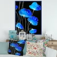 thumbnail image 2 of Designart 'Detail of Blue Flowers On Black Background II' Traditional Framed Canvas Wall Art Print, 2 of 4
