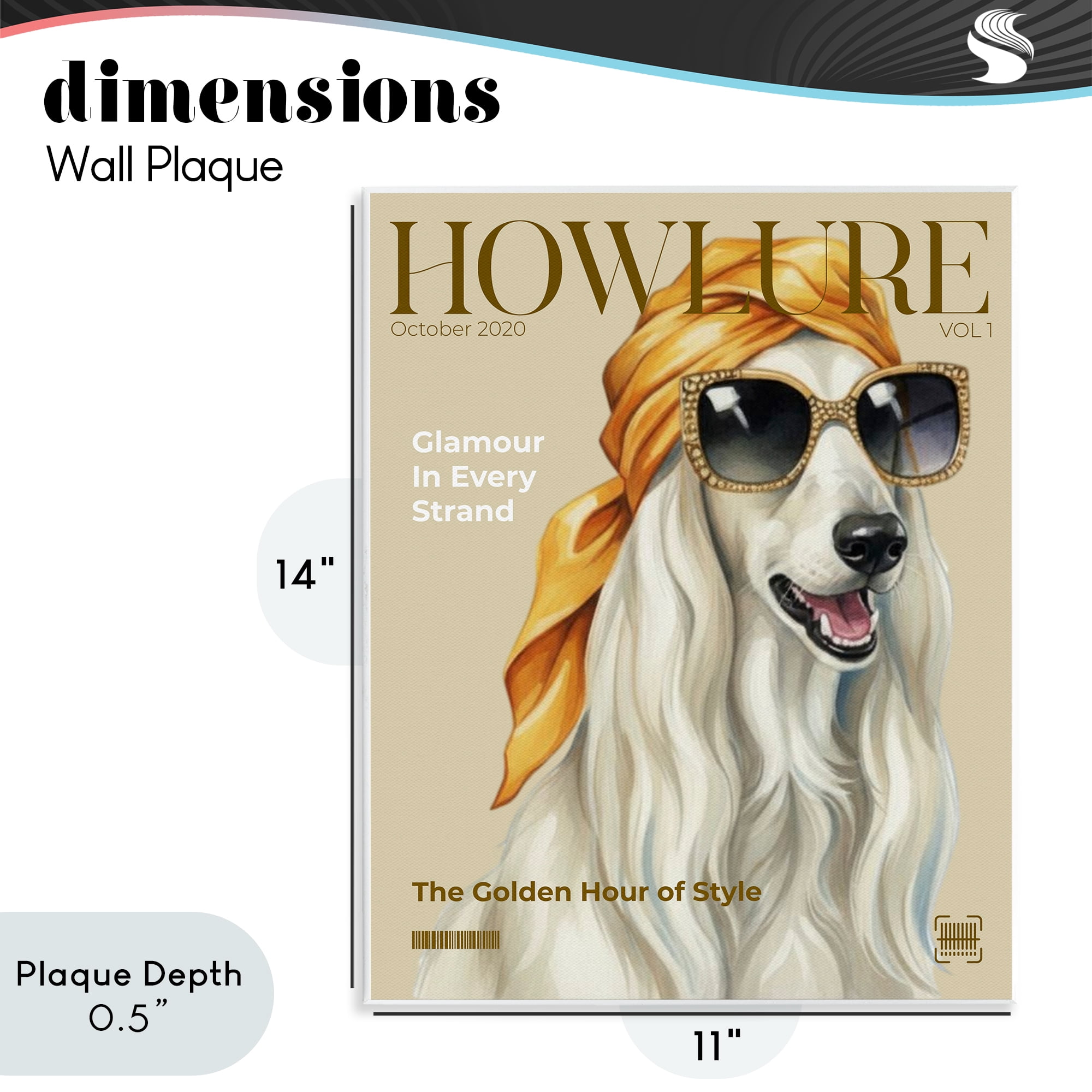 Stupell Industries Howlure Dog Fashion Magazine Wall Plaque Art, design by A Barefoot Stylist