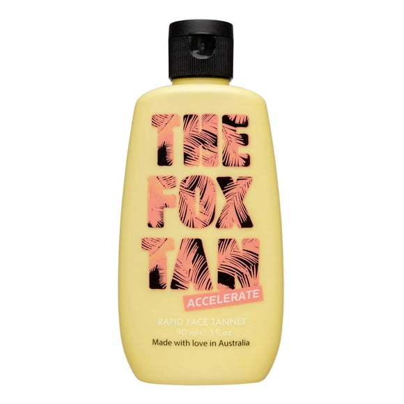 The Fox Tan Rapid Face Tanner, Tanning Accelerators For Deeper & Faster Tans, Contains Hyaluronic Acid & Jojoba Oil, Vegan & Cruelty Free, 90ml