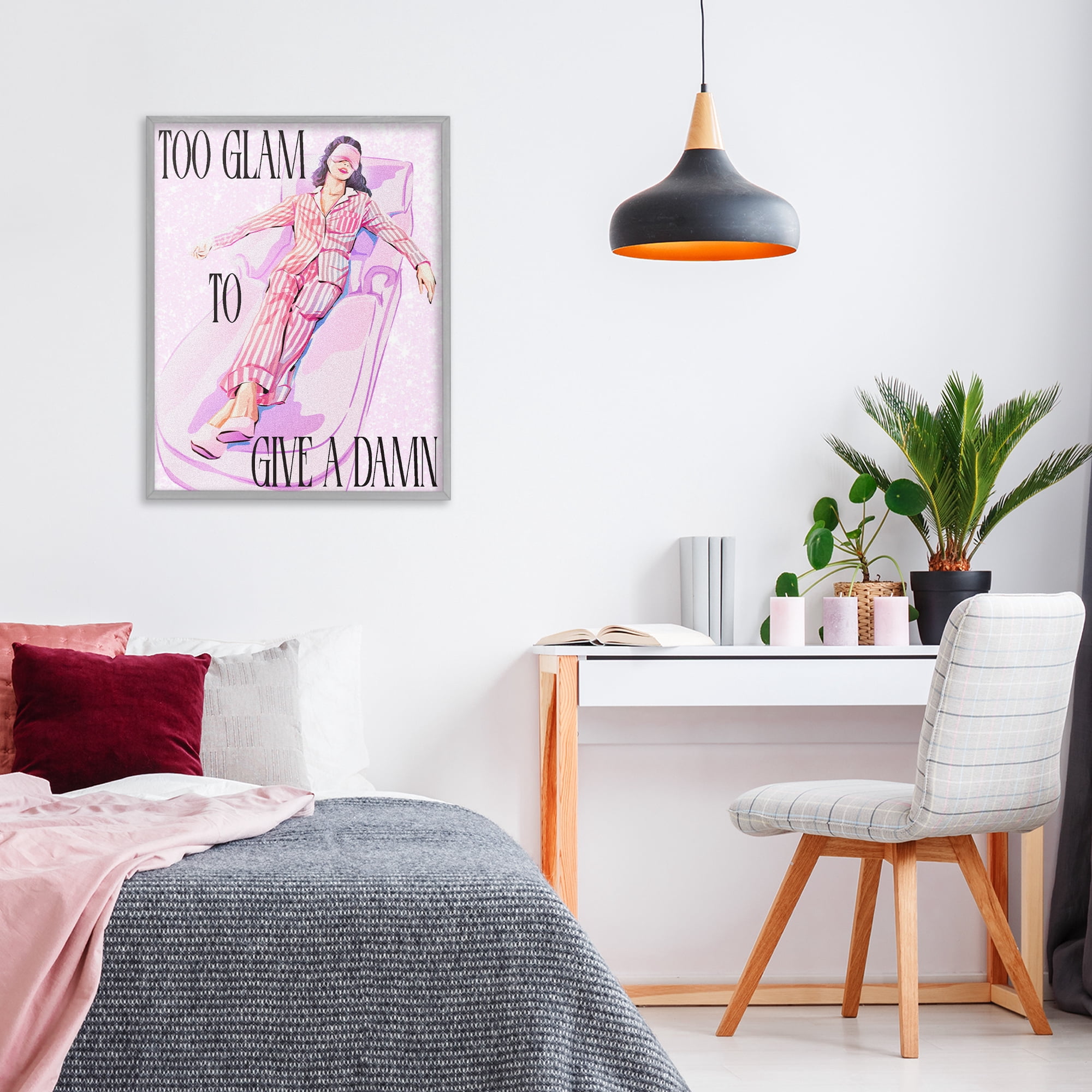 Stupell Industries To Glam To Care Gray Framed Giclee Art, design by Ziwei Li