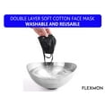 thumbnail image 2 of FLEXMON Reusable Washable Eco-Friendly Cotton Face Mask, Black, 3 pack, 2 of 5