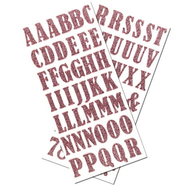 12 Pack: Blush Bernhard Condensed Glitter Alphabet Stickers by Recollections™