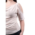 thumbnail image 4 of Blusa escote drapeado Roman Fashion Tallas Extras 1881 Beige 40, 4 of 6