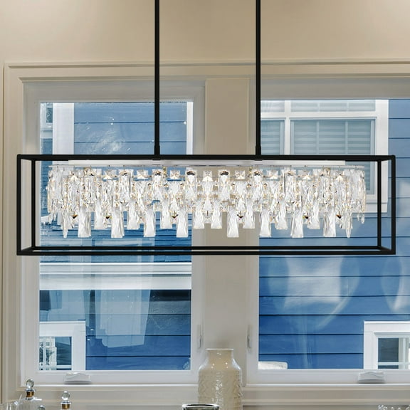 Luxury Contemporary Chandelier, Matte Black, UQL5261
